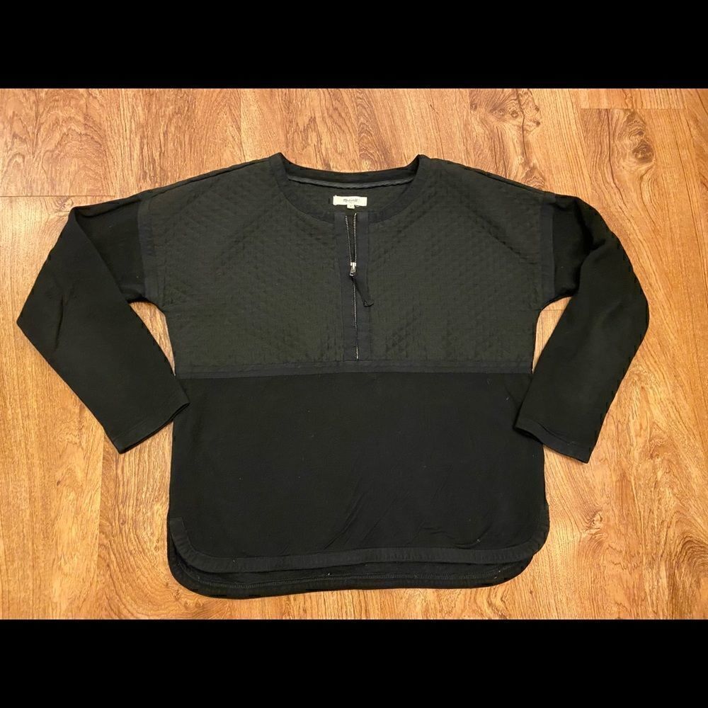 Madewell black Quarterzip sweatshirt.  